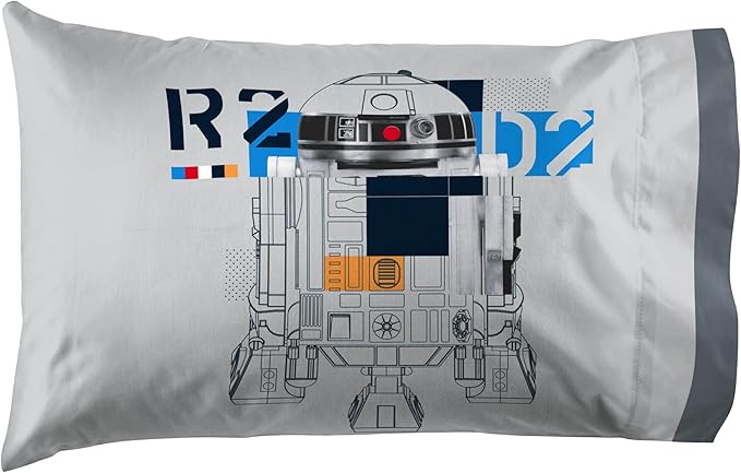 Jay Franco Kids Sheet Set with Fitted, Flat Sheets & Pillow Cover - Ultra-Soft Bedding with Pillowcase for Room Decor, Gray - Star Wars, 4 Piece Full