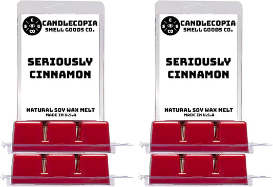 Seriously Cinnamon Strongly Scented Hand Poured Vegan Wax Melts, 36 Scented Wax Cubes, 19.2 Ounces in 6 x 6-Packs