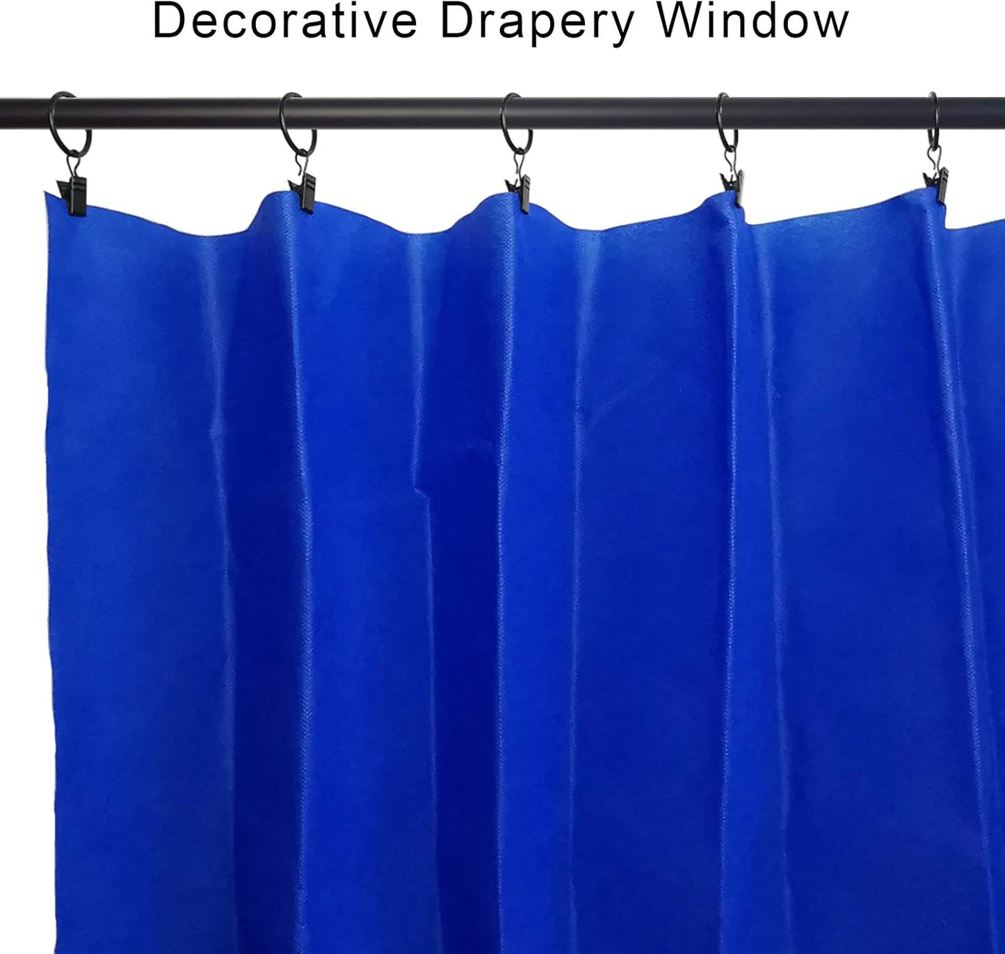 100 Pack Metal Curtain Rings with Clips, Drapery Clips with Rings, Drapes Rings 1 inch Inner Diameter, Fits Diameter 5/8 inch Curtain Rods, Black