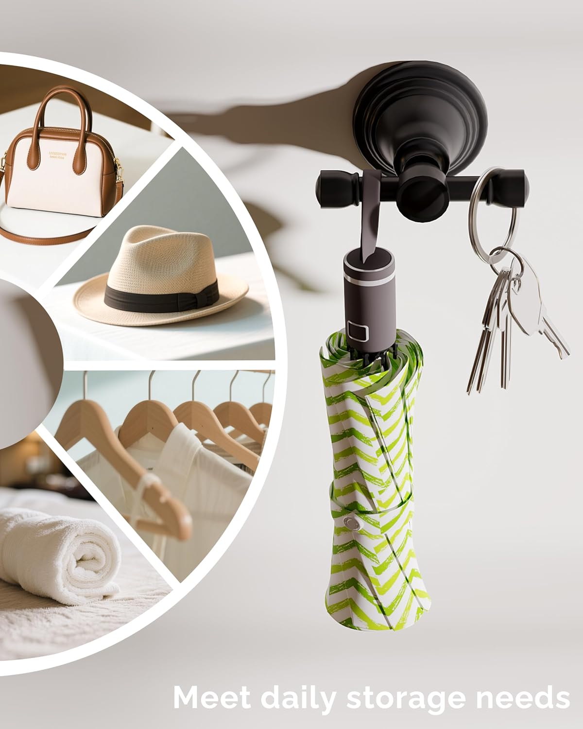 Towel Hook for Bathrooms, Stainless Steel Robe Coat Hook Wall Mount, Heavy Duty Towel Hanger for Kitchen, Bedroom or RV (Matte Black)