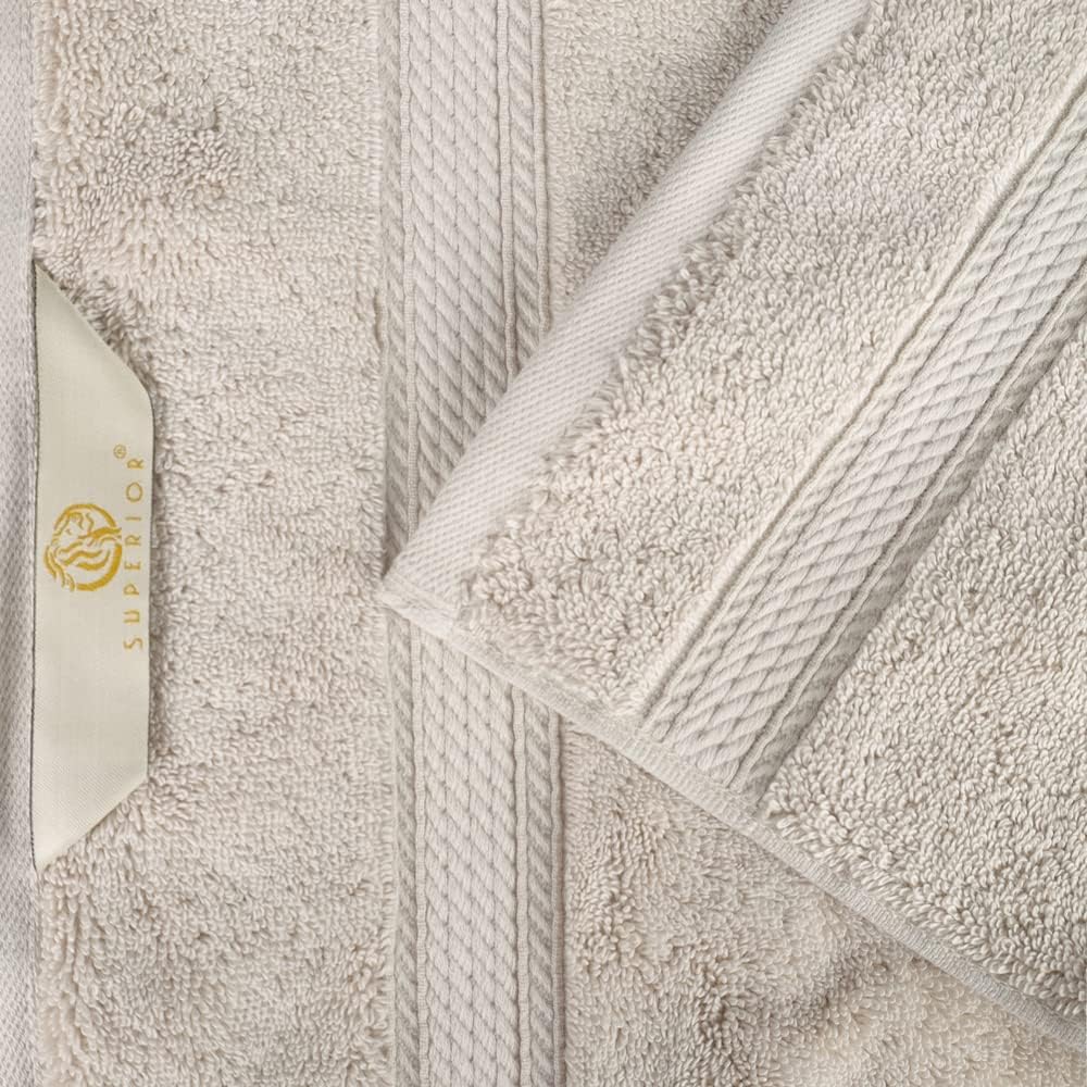 Superior Egyptian Cotton Pile 3 Piece Towel Set, Includes 1 Bath, 1 Hand, 1 Face Towel/Washcloth, Ultra Soft Luxury Towels, Thick Plush Essentials, Guest Bath, Spa, Hotel Bathroom, Stone