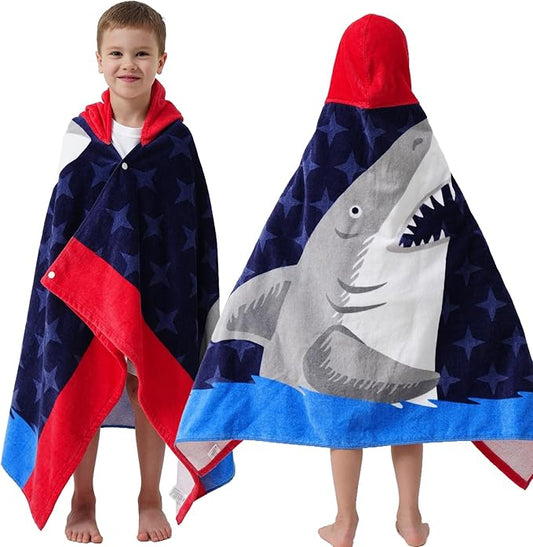 Kids Bath Towels, Kids Towel Girls Boys Hooded Beach,Bathroom,Pool Swim Towels 30 × 50 INCH Large Size Ultra Absorbent Cute Cartoon Animal Full Vitality 100% Cotton Wearable Wrap for Child