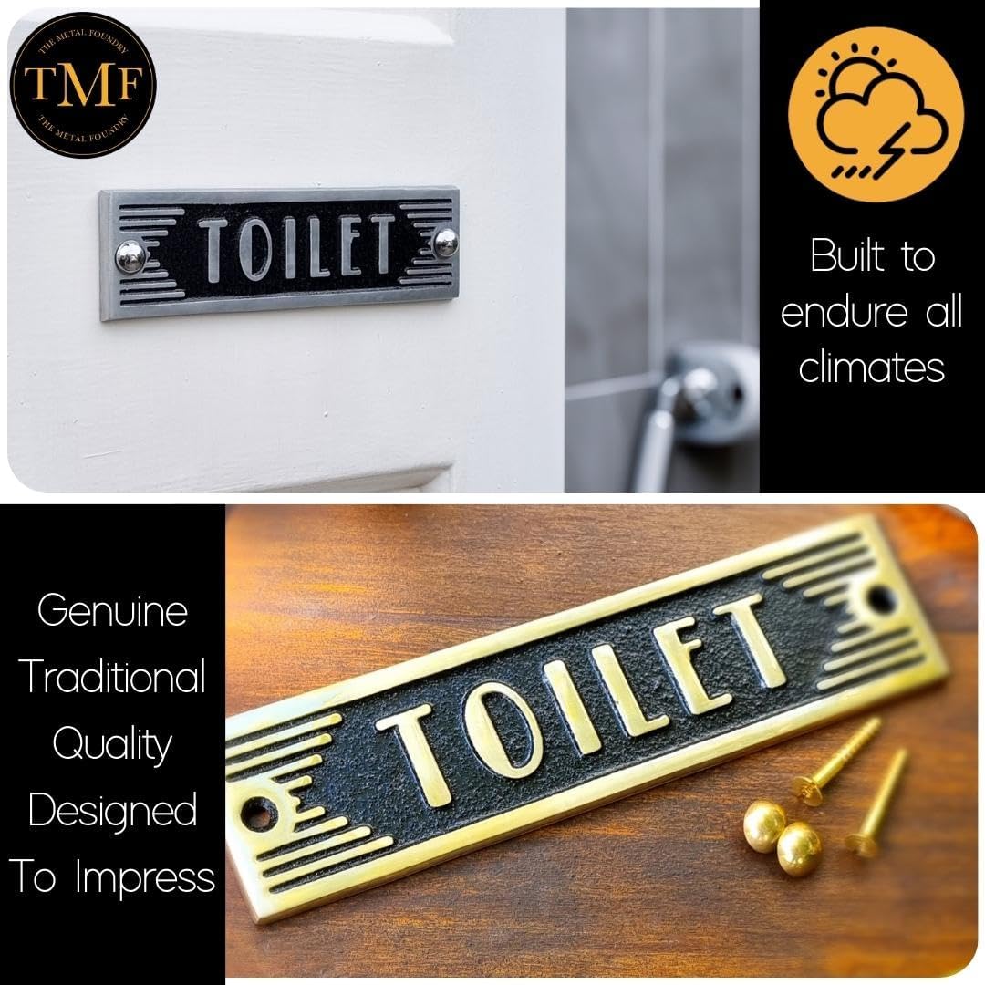 The Metal Foundry Toilet Metal Door Sign. Art Deco Style Home Décor Accessories Door Or Wall Aluminium Plaque. Handmade in England.