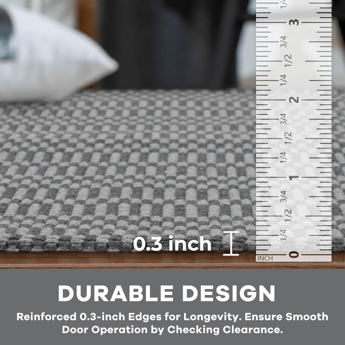 KOZYFLY Washable Runner Rug 3x20 ft Hallway Kitchen Runner Rugs with Rubber Backing Bobo Non Slip Entryway Runner Indoor, Long Carpet Runners for Hall Kitchen Entryway, Grey/Charcoal Grey