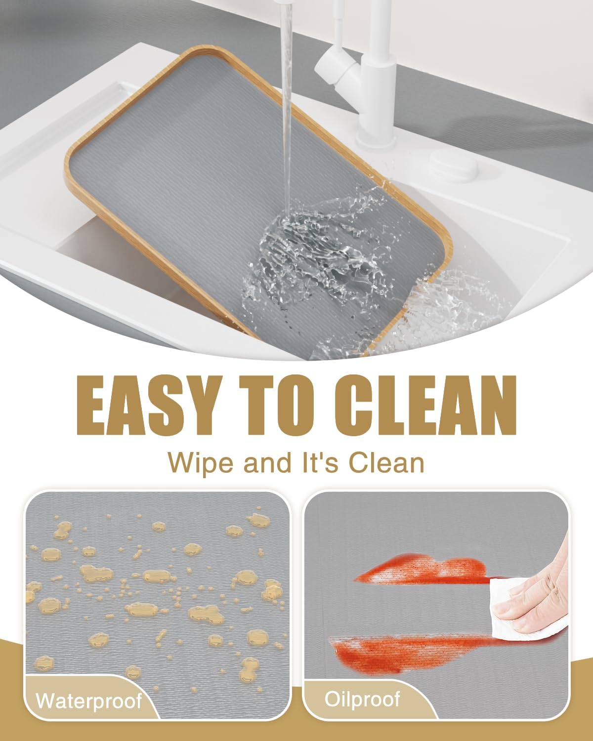 Drawer and Shelf Liner, Non-Adhesive Kitchen Cabinet Liners, Non Slip Shelf Paper Waterproof Washable Thickened for Dresser Pantry Shelve Bathroom Protector