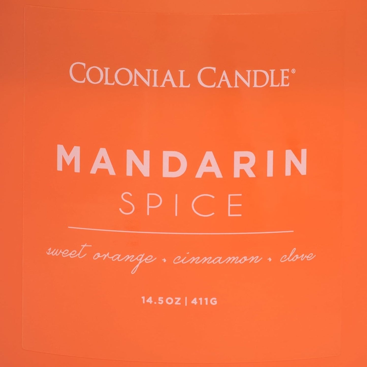 Colonial Candle Pop of Color Mandarin Spice 14.5 Oz Scented Matt Glass Jar Candle, Three Premium Cotton Wicks