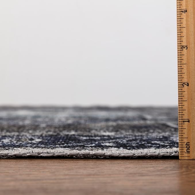 Keen Home Design 4x6 Rug - Machine Washable Area Rug with Non-Slip Backing, Ideal for Living Room, Dining Room, Bedroom - Vintage, Easy Clean, Durable, Low Pile - (4' x 6')