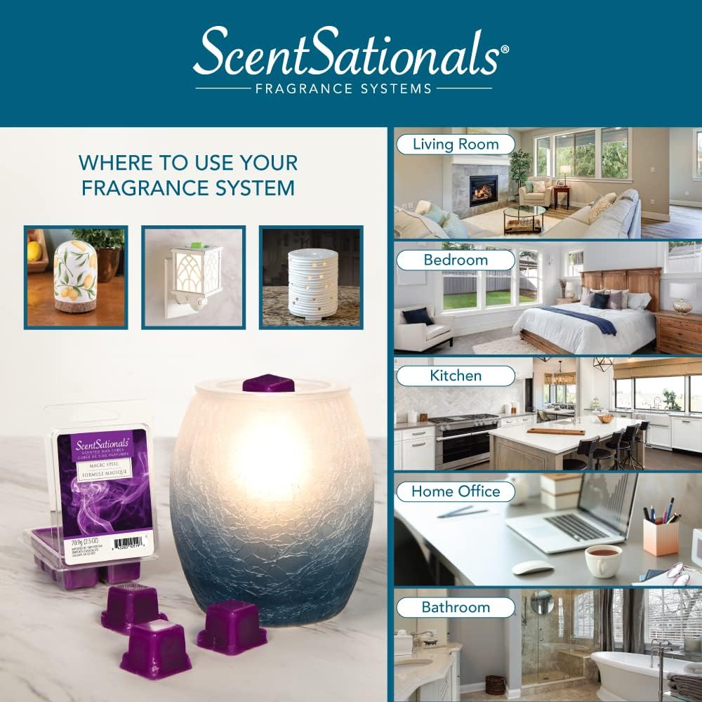 Scentsationals Wax Melts, Wax Cubes Strong Scent - Vanilla Bean - Long Lasting Scented Wax Melts for Warmer, 10oz (24-Cubes)