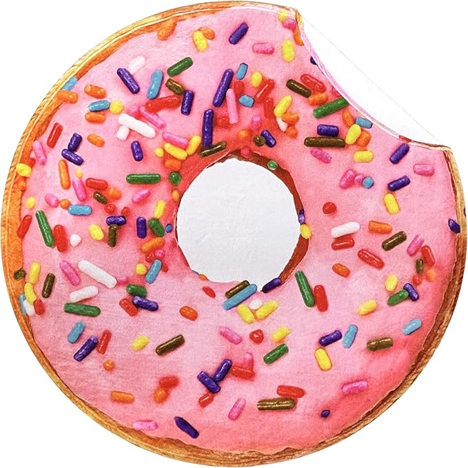 Vessia Pink Donuts Printed Throw Blanket, Realistic Funny Food Blanket for Adults and Kids, 300GSM Soft Giant Donuts Throw for Couch, Sofa, Bed, Fun Decor for All Seasons, 47 inches
