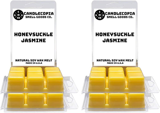 Honeysuckle Jasmine Strongly Scented Hand Poured Vegan Wax Melts, 36 Scented Wax Cubes, 19.2 Ounces in 6 x 6-Packs