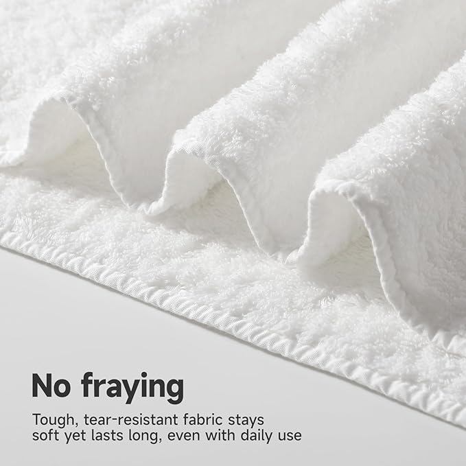 REDKISS Ultra-Plush Bath Towel Set - 900GSM Premium Thick Cotton for Bathroom & Spa, Super Absorbent Bath with No Shedding (2-Piece Bath Twoel Set for Adults, Luxury Hotel & Home Use)-White