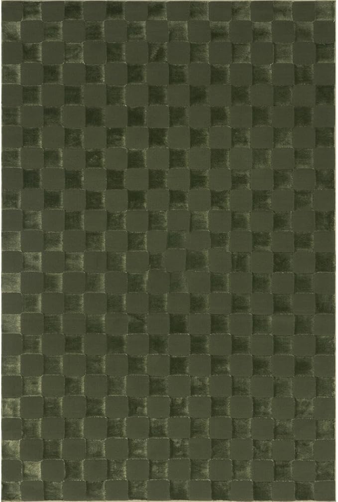 nuLOOM Alaiya Checkered 4x6 Machine Washable Area Rug for Living Room Bedroom Dining Room Kitchen, Green
