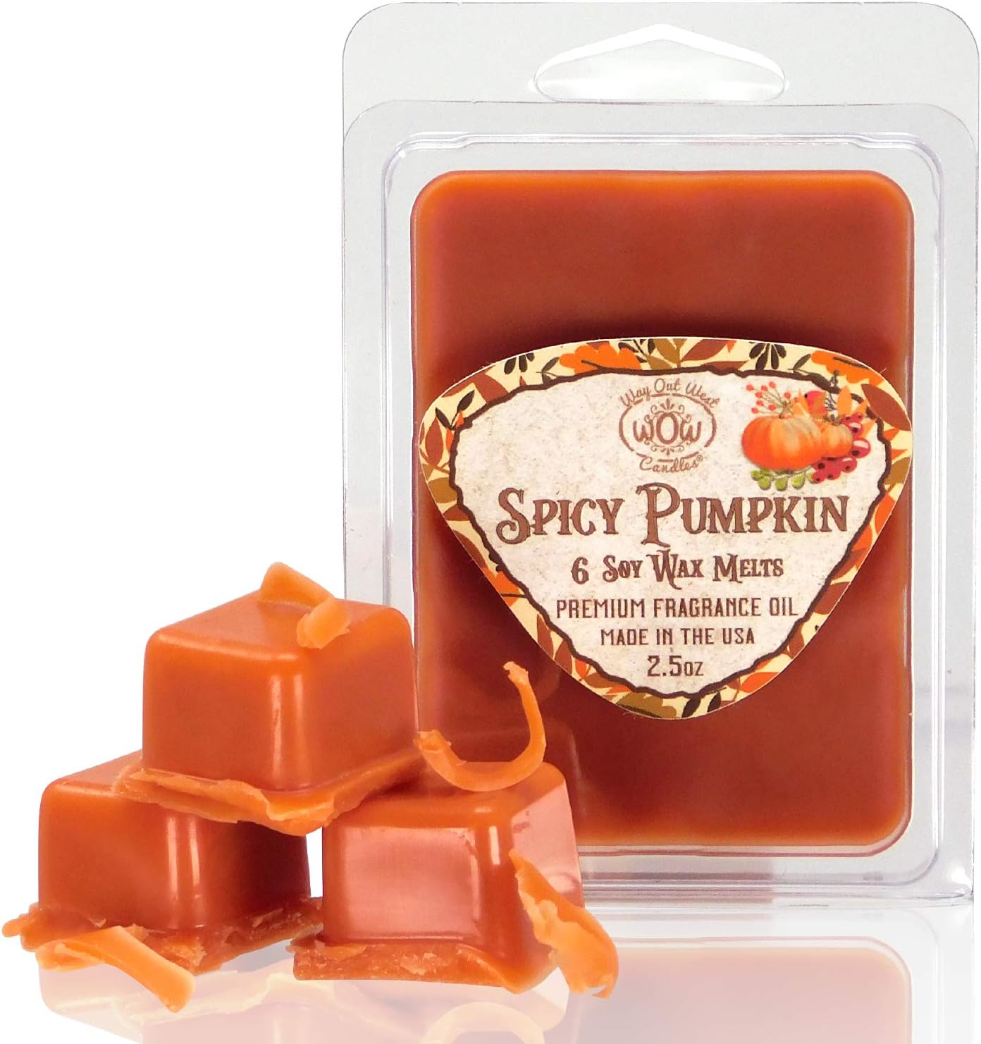 Scented Wax Melts - Highly Fragrant Air Freshener - 4 Pack Set of 6 Melt Cubes (4, Spicy Pumpkin)