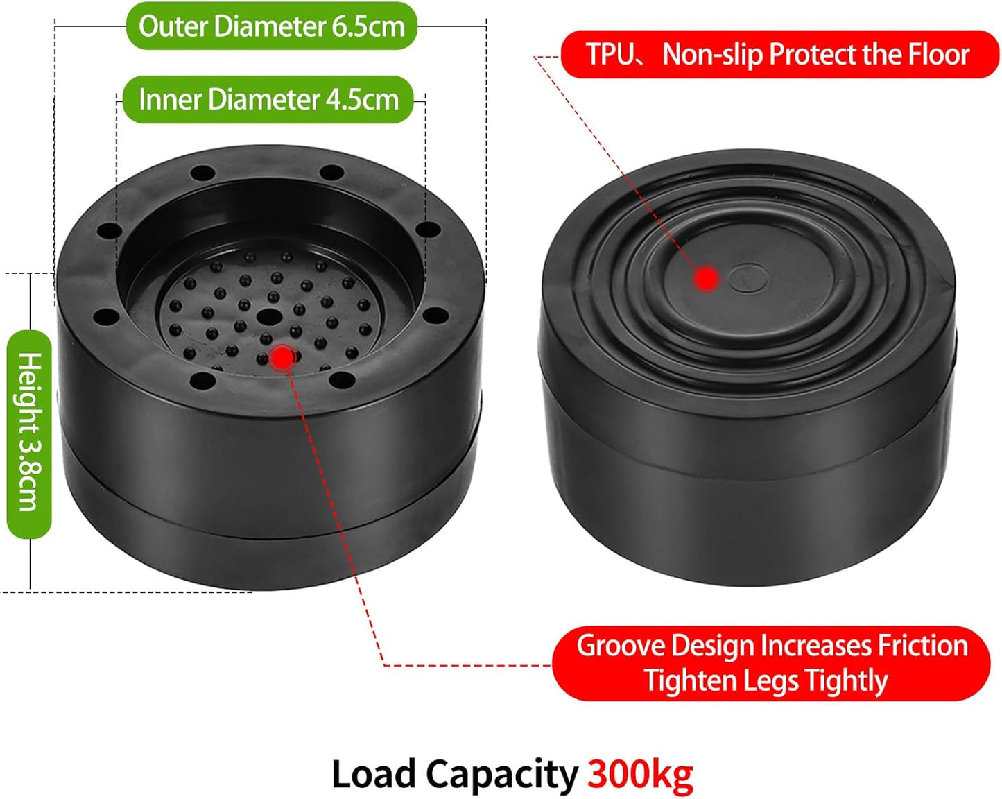 Mini Fridge Mat with 4 Base Raisers (24''x 24'')