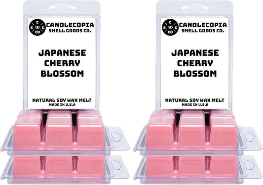 Japanese Cherry Blossom Strongly Scented Hand Poured Vegan Wax Melts, 36 Scented Wax Cubes, 19.2 Ounces in 6 x 6-Packs