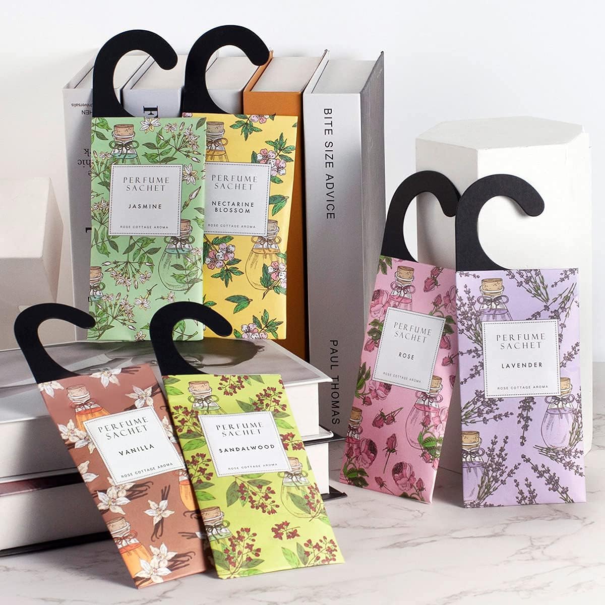 Large 12 Packs Sandalwood Hanging Closet Deodorizer Air Freshener Long Lasting Scented Sachets Smell Goods for House