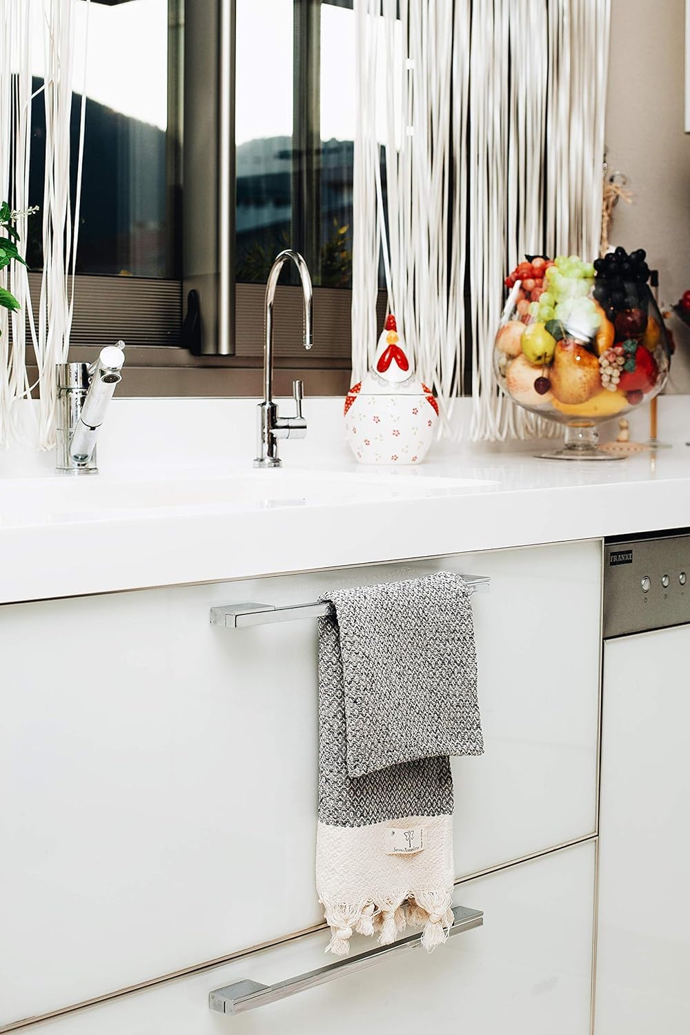 SMYRNA TURKISH COTTON Vintage Series Turkish Hand Towels, 16x40 inch, Decorative Turkish Hand Towels for Bathroom, Kitchen, Face, Hair, Tea, Yoga, Gym, Dishcloth Set of 2, Gray