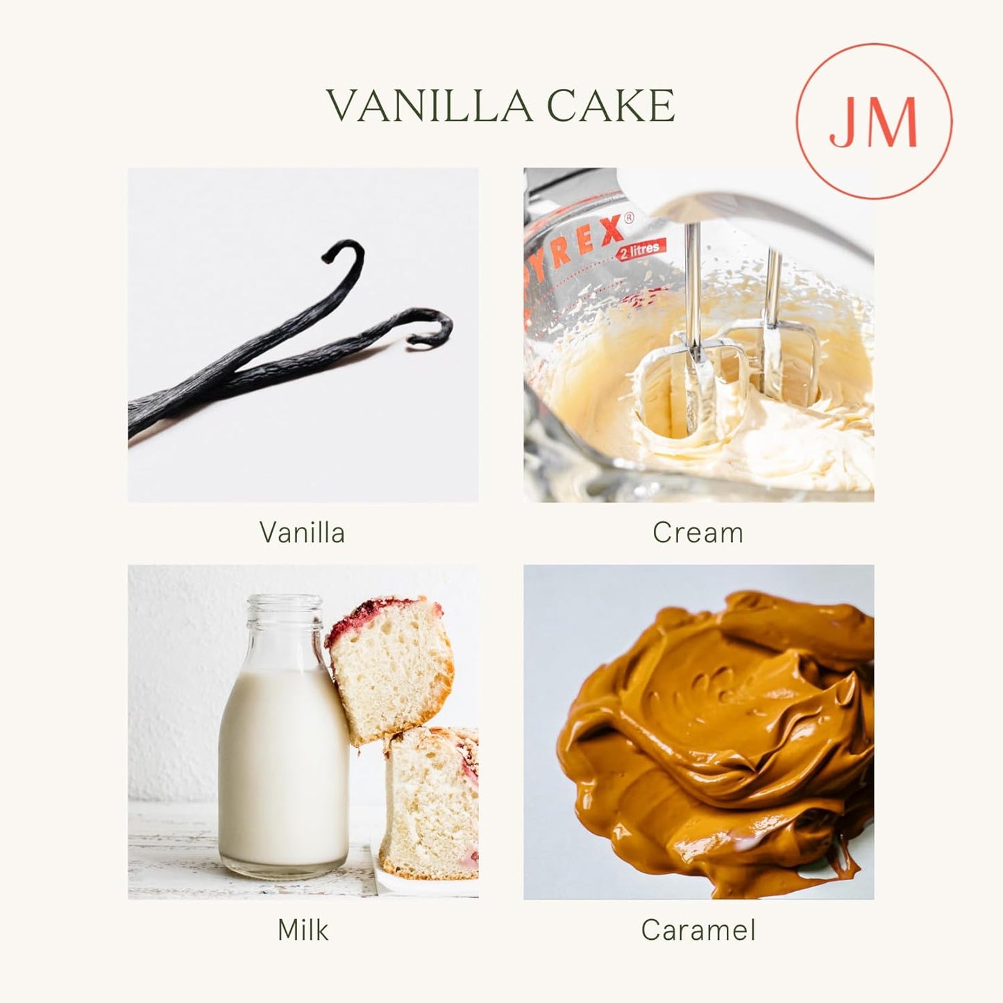 LA JOLIE MUSE Vanilla Cake Scented Candles, Vanilla Candles for Home Scented, Luxury Candle Gift for Women, Natural Soy Wax, 75 Hours Long Burning, 10 OZ