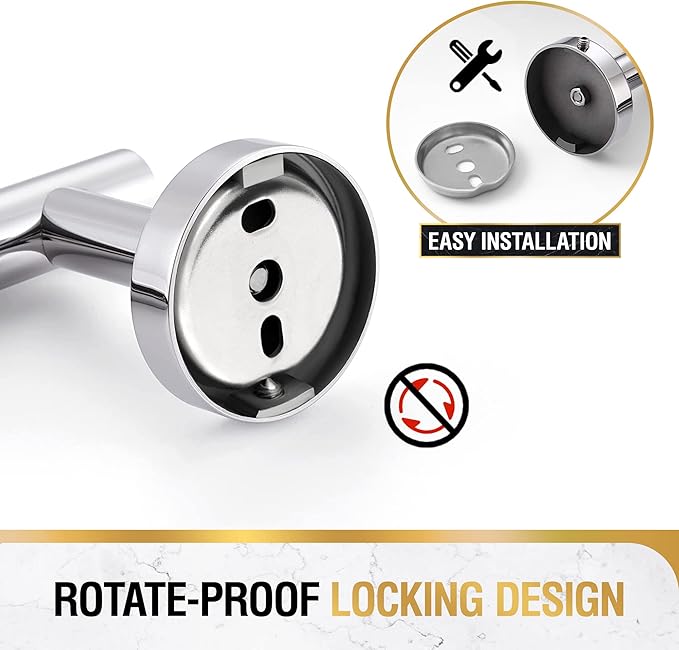 HITSLAM Chrome 25.7 Inch Towel Bar for Bathroom, SUS304 Stainless Steel Bathroom Towel Rack Wall Mounted, Modern Home Decor Bath Towel Holder with Hardware Accessories