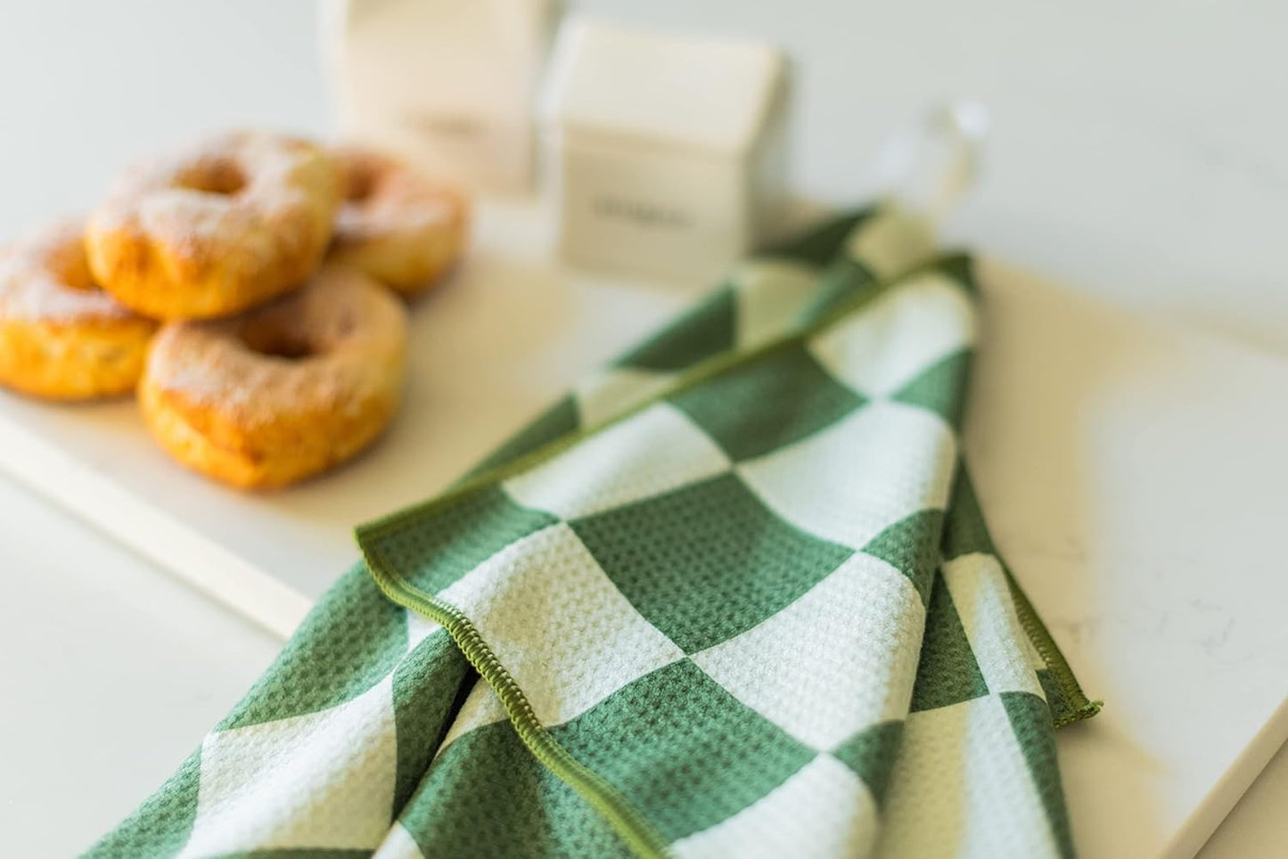 2 Pack Double Sided || Not Your Ordinary Kitchen Towels || Dish Towels || Quick Dry || Waffle Weave Microfiber || Highly Absorbent || Hanging Hook (Christmas Checkered)