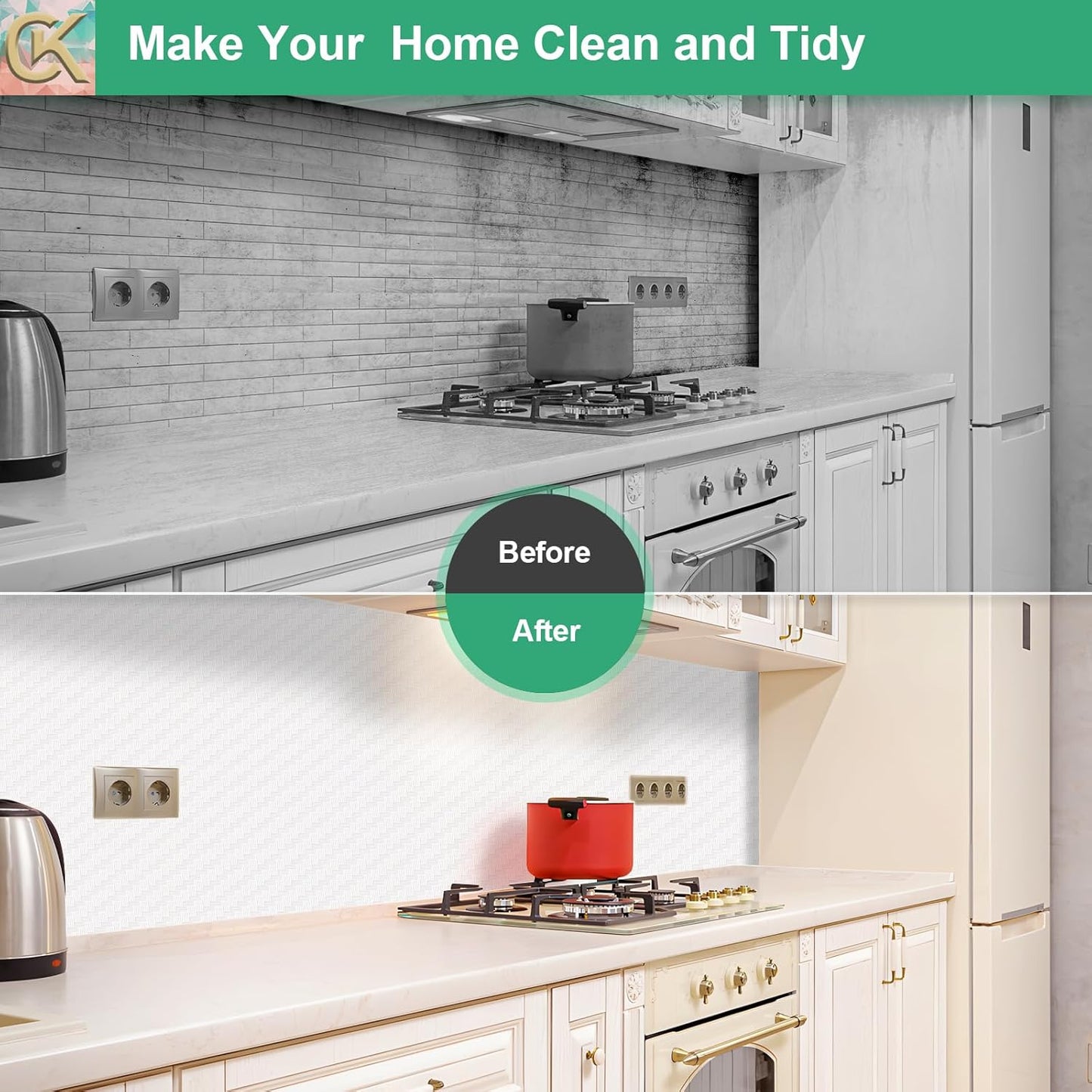 Self-Adhesive Shelf Liner Kitchen Liner, Waterproof Backed Paper Easy Peel and Stick Contact Liner Without Residue for Decor Your Desk Surface, Kitchen Countertops (White, 23.6 x 118.1 inches)