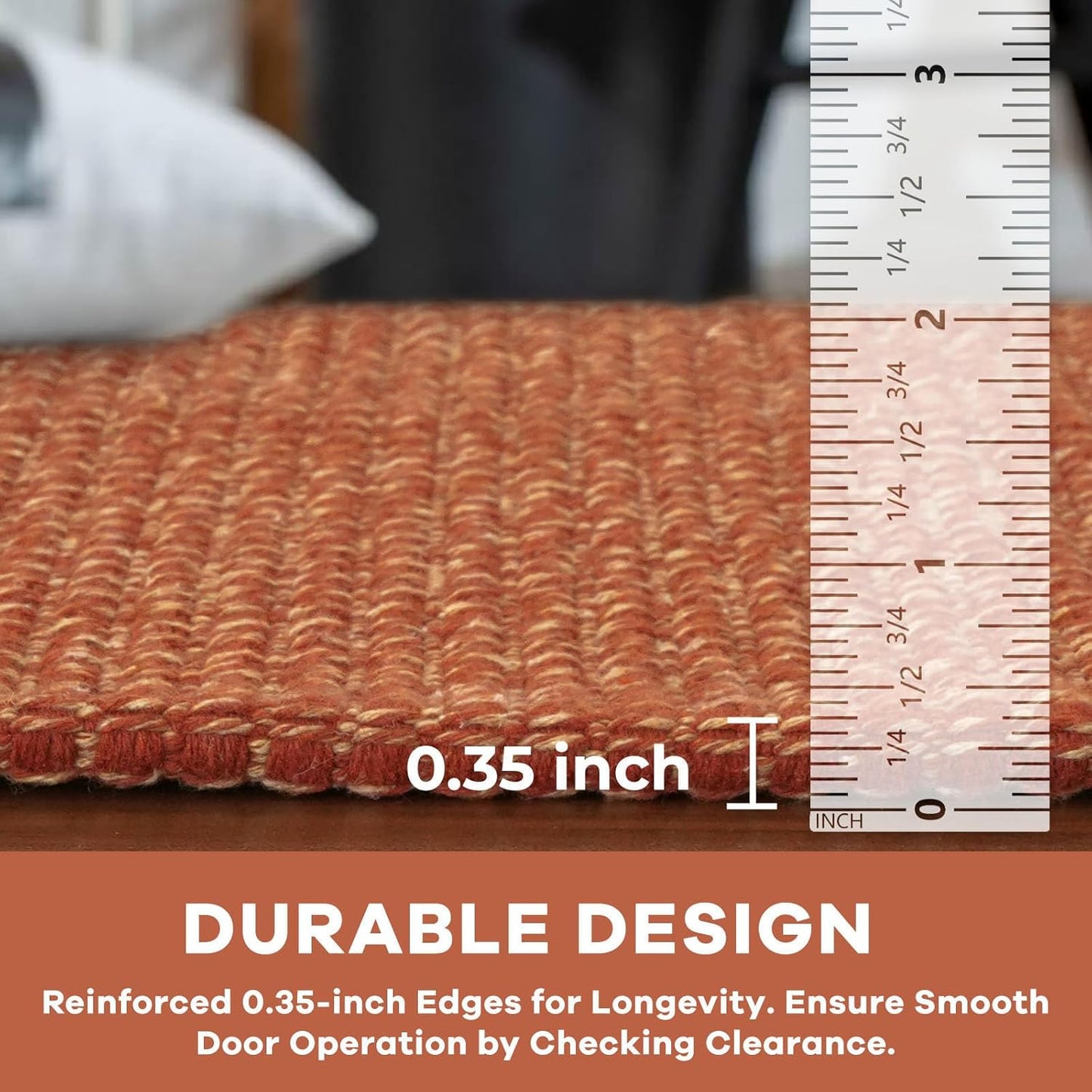 KOZYFLY Washable Area Rug 4x6 ft Non Slip Rubber Backed Living Room Rugs Braided Woven Cotton Kitchen Rugs Indoor Outdoor Entryway Rug Floor Carpet for Dining Living Room Bedroom, Orange/Tan