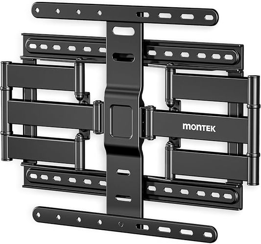 monTEK 1.1" Ultra Slim TV Wall Mount for 37-75 Inch TVs, 132lbs Heavy Duty, 4X Weight Tested, Full Motion Articulating Bracket, Max VESA 400x400mm, Fits 16/18" Studs