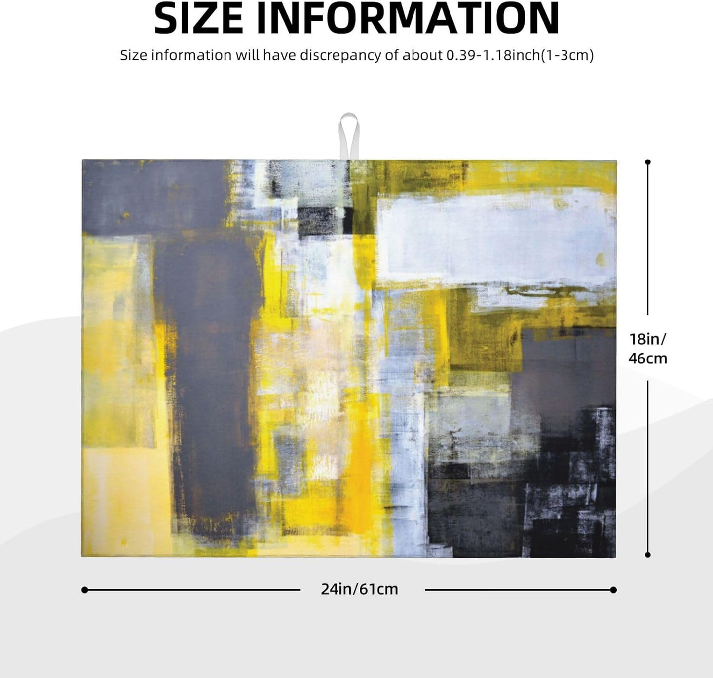 Modern Art Yellow Gray Dish Drying Mat 18x24 For Kitchen Counter Absorbent Microfiber Dishes Pad Dish Drainer Rack Mats Fast Dry Kitchen Accessories