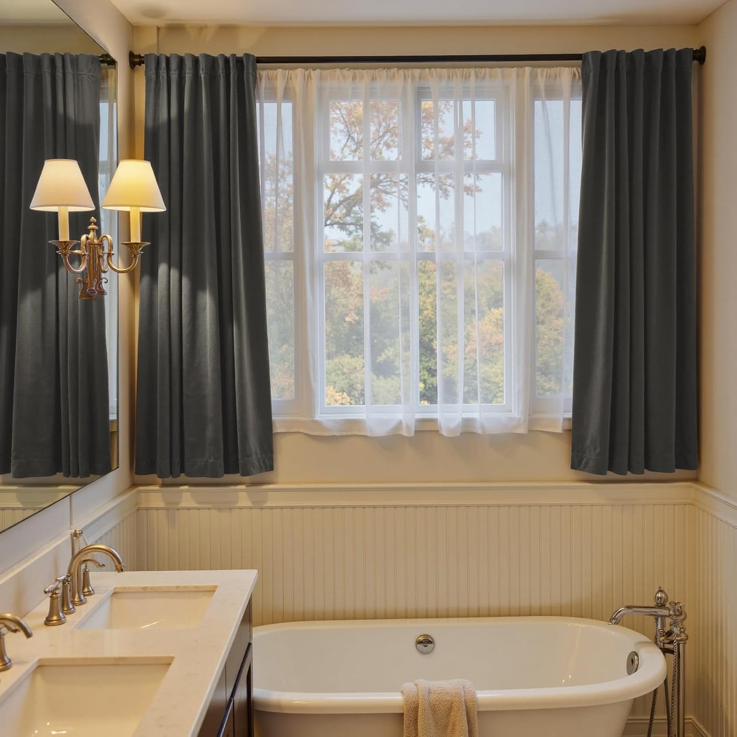 Lazzzy Grey Velvet Curtains 63 Inch Length Thermal Insulated Curtain Drapes for Bedroom Living Room Darkening Rod Pocket 2 Panels, W42 x L63