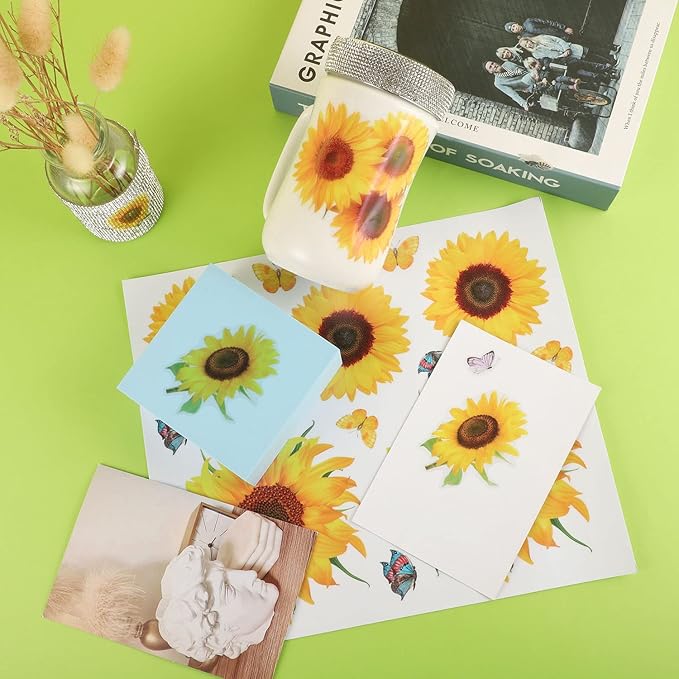 135 Pcs Sunflower Wall Sticker, Removable 3D Waterproof Decor for Kids, Mother's Day, Bathroom, Kitchen - Decorative Decals