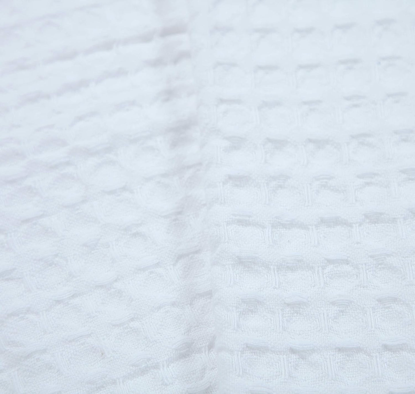 HILLFAIR 100% Combed Cotton Blanket– Queen Size Bed Blanket– Warm Soft All Season Breathable Lightweight Summer Blankets– Waffle Weave Home Decor Bed Blanket- White Queen Bed Cotton Blankets/Bedcover