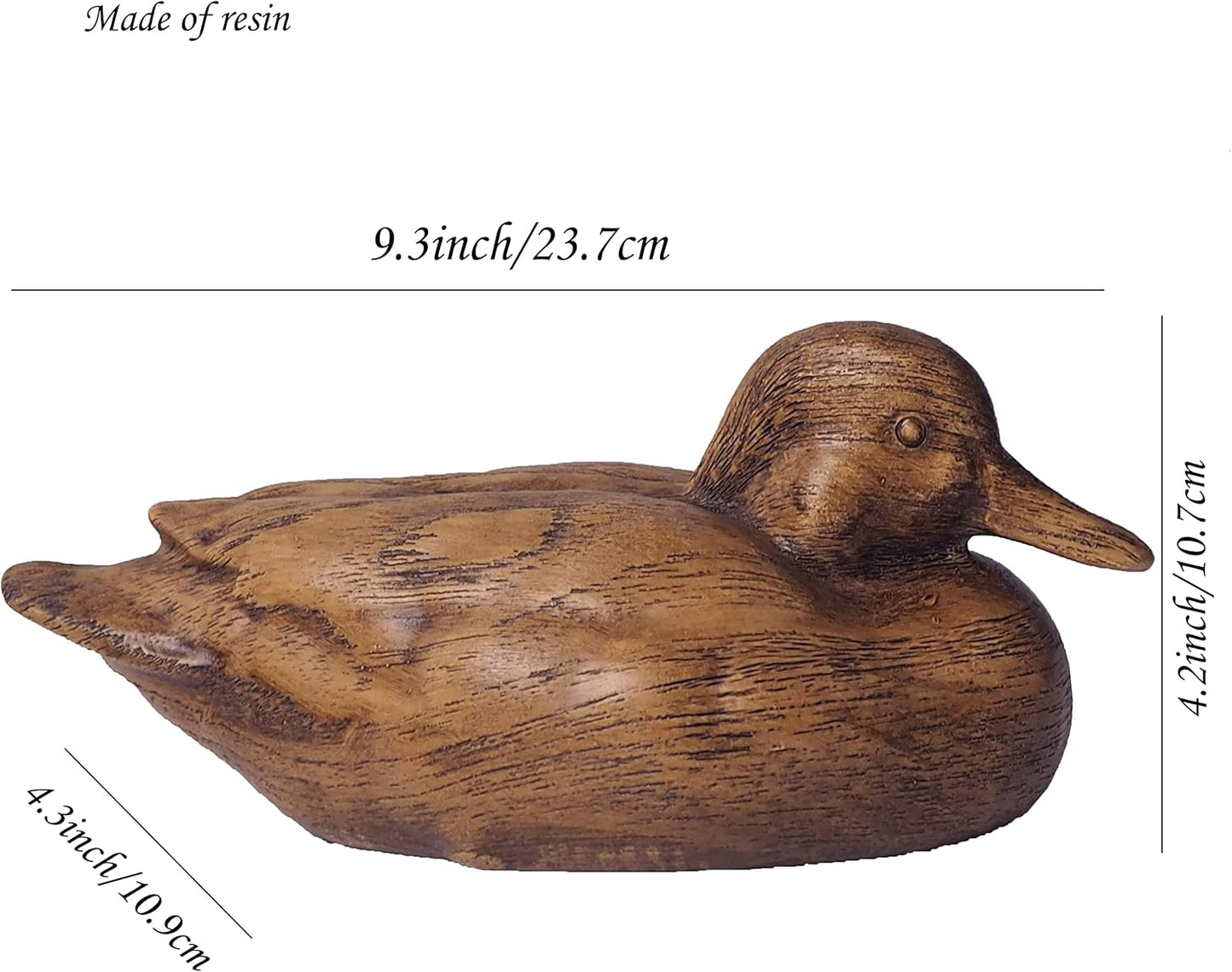 Hymmah Duck Home Decor Statue Rustic Home Decorations for Living Room, Boho Sculpture Resin Animal Collectible Figurines for Indoor Decor