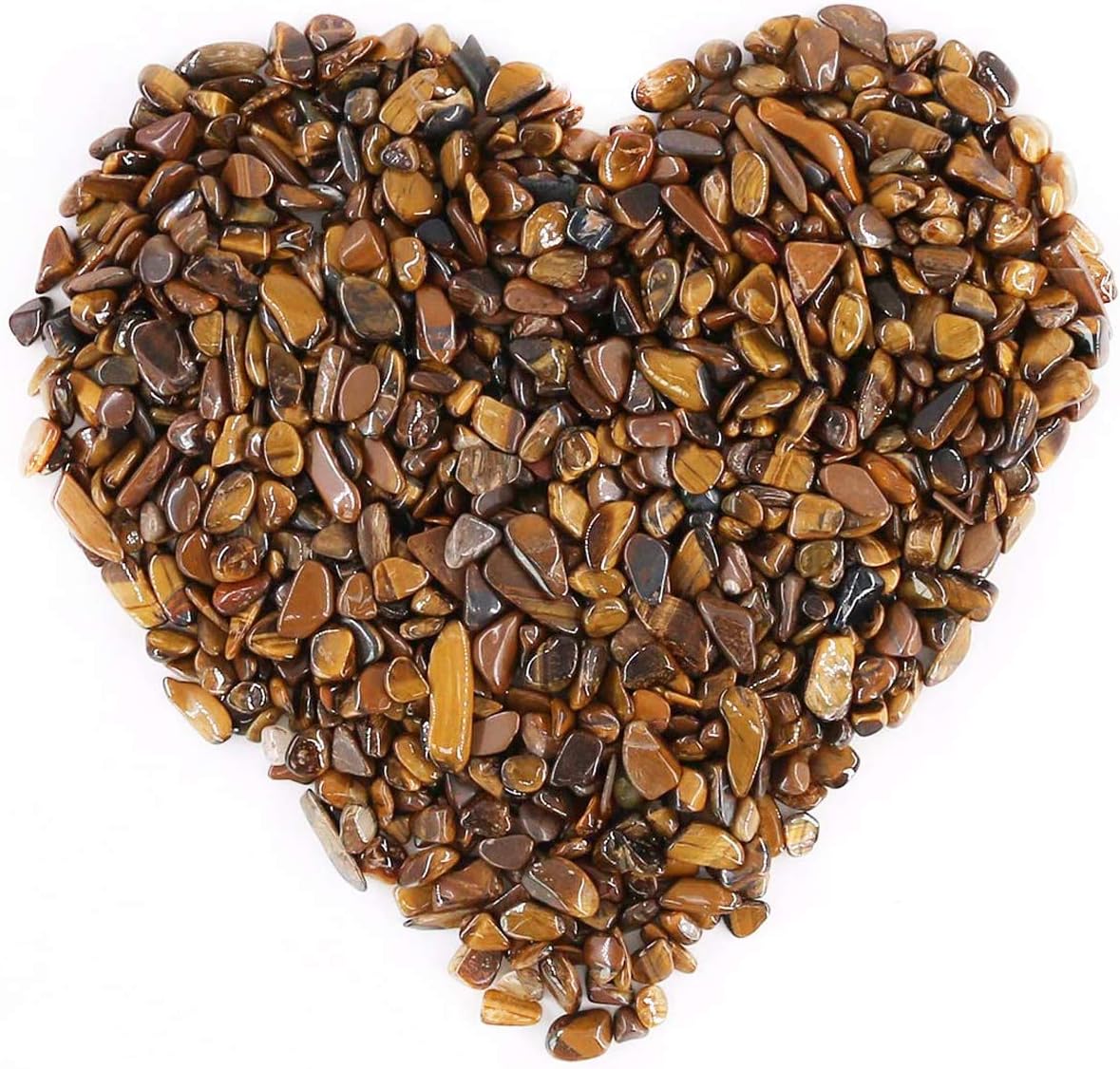 WAYBER Decorative Rocks, 2 Lbs/920g (Fill 1.8 Cups) Tiger's Eye Stones Irregular Gem Pebbles Quartz Gravel for Aquarium Turtle Tank Decoration/Succulent Plants Ornament/Flowerpot Vase Landscape