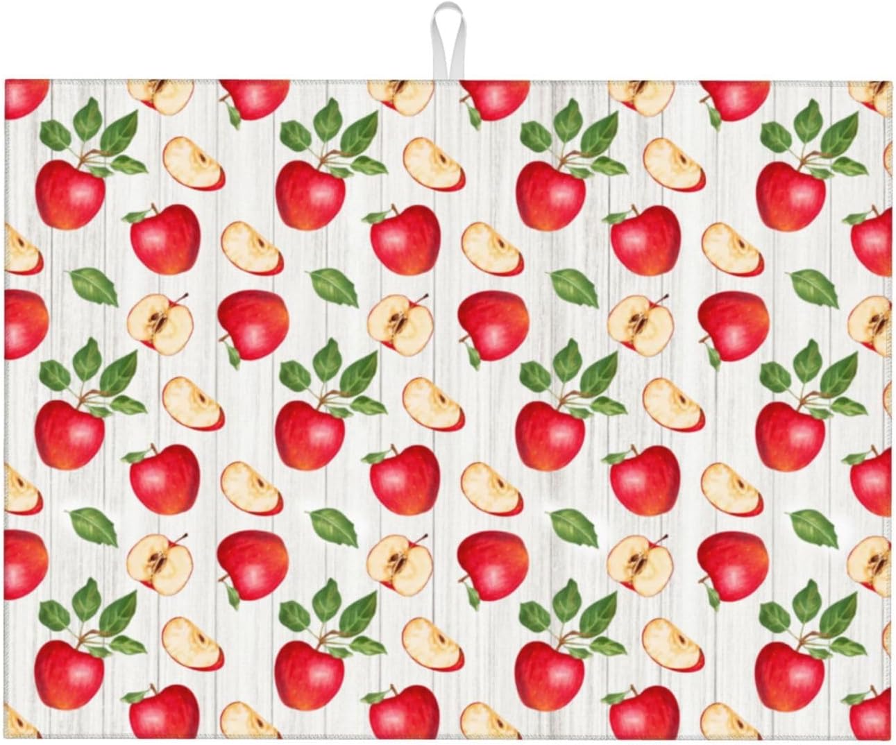 Apple Orchard Wood Grain Dish Drying Mat 18x24 For Kitchen Counter Absorbent Microfiber Dishes Pad Dish Drainer Rack Mats Fast Dry Kitchen Accessories