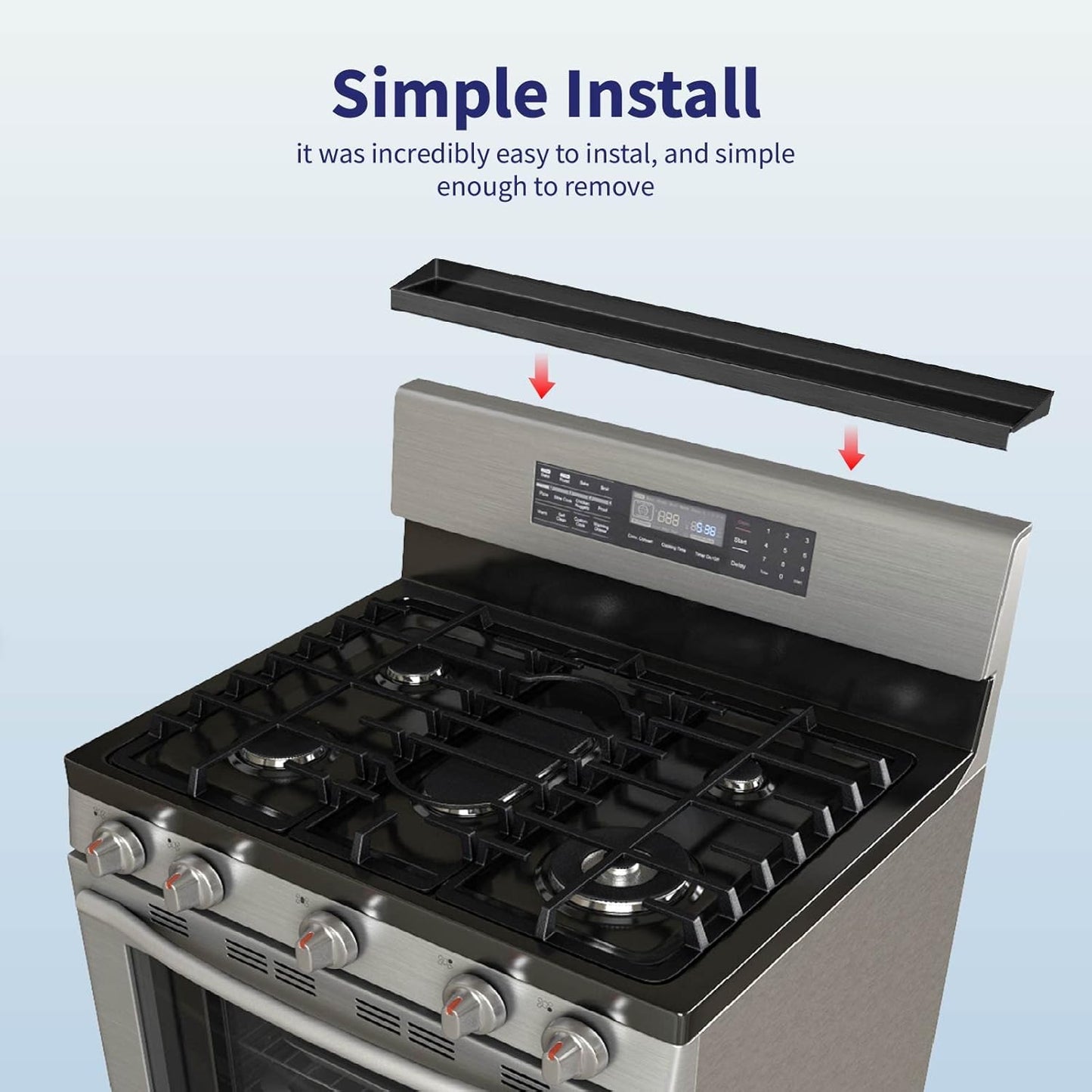 IIIOIIIA Stove Top Magnetic Shelf for Kitchen Organization, 30" Magnetic Spice Rack Over The Stove, 4" Deep Spice Organizer with Border All Around, Brushed Stainless, Black