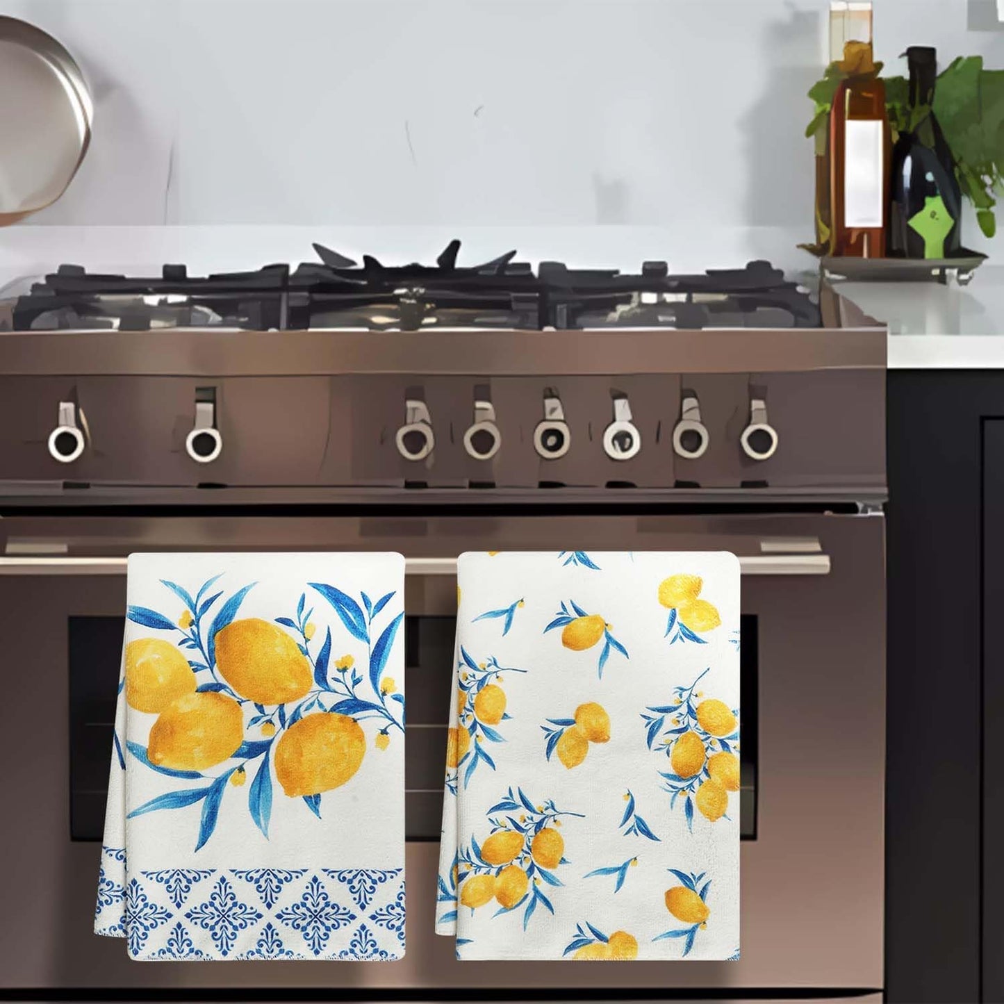 2 Pcs of Kitchen Towels Lemon Kitchen Towels Lemon Kitchen Decor Kitchen Hand Towels Decorative, 18×26 Inch