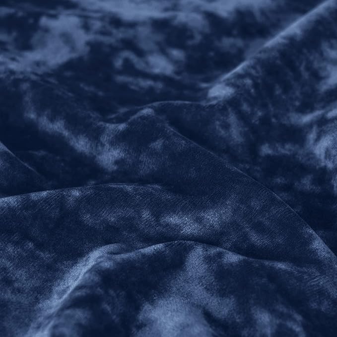PHF Truly Velvet Fitted Sheet Only Twin Size, Luxury Super Soft Cozy Fuzzy Fleece Bottom Sheet, Deep Pocket Up to 16",Strenghth Elastic Band,Suitable for Fall Winter Spring, No Pillowcases, Navy Blue