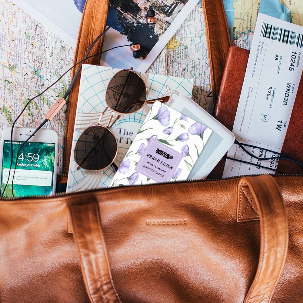 MYARO Large 12 Pcs Linen Scented Sachets for Drawer and Closet, Long-Lasting Sachets Bags Air Freshener Fresh Scents, Hanging Potpourri Bags Home Fragrance for Lover