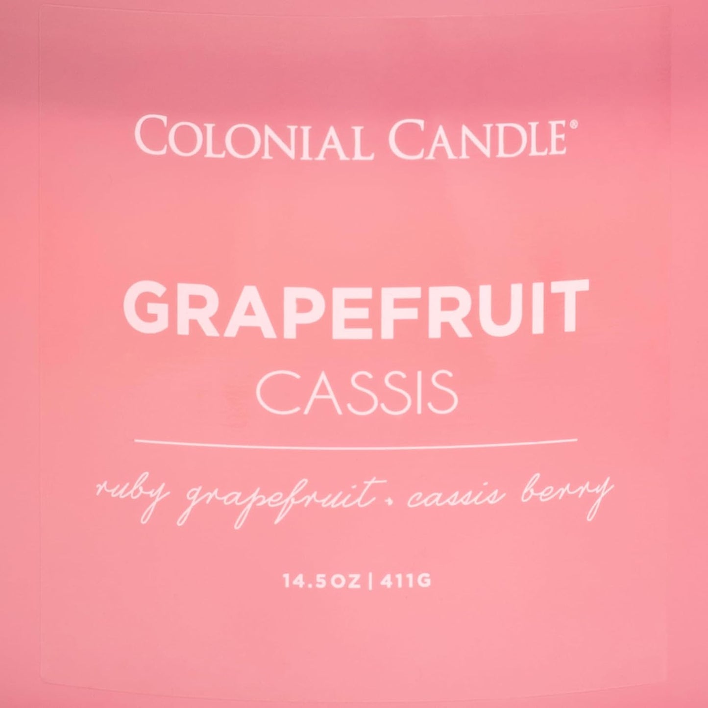 Colonial Candle Pop of Color Grapefruit Cassis 14.5 Oz Scented Matt Glass Jar Candle,Three Premium Cotton Wicks