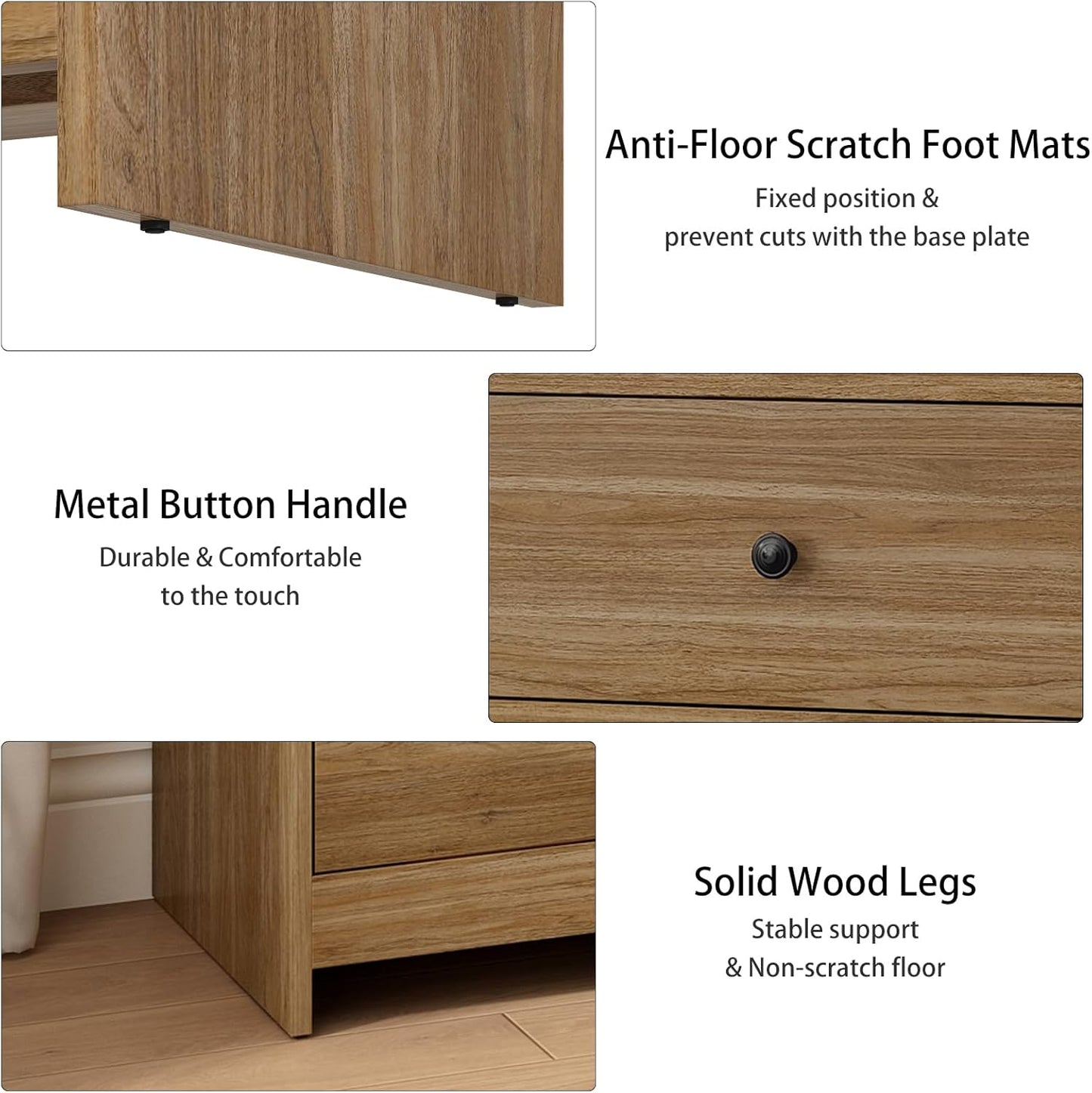 JOZZBY 55" Walnut Dresser for Bedroom, 7 Drawer Wood Large Dresser with Metal Knob, Modern Chests of Deep Drawers Organizer for Home Office, Hallway