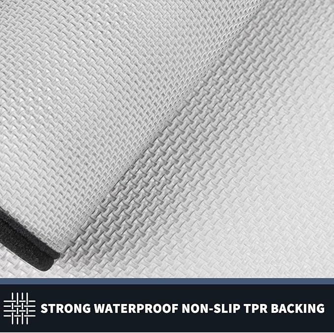 PURRUGS Dirt Trapping Door Mat 24" x 84", Non-Slip/Skid Machine Washable Entryway Rug, Shoes Scraper, Area Rug, Super Absorbent Welcome Mat for Muddy Wet Shoes and Paws, Bluish Grey & Charcoal