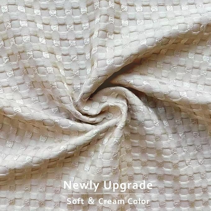 MIYE Pleated Waffle Weave Bed Skirt, Tailored Dust Ruffle 12 Inch Drop Easy Fit, Machine Washable,No Split Corners (Beige, TwinXL - 12" Drop)