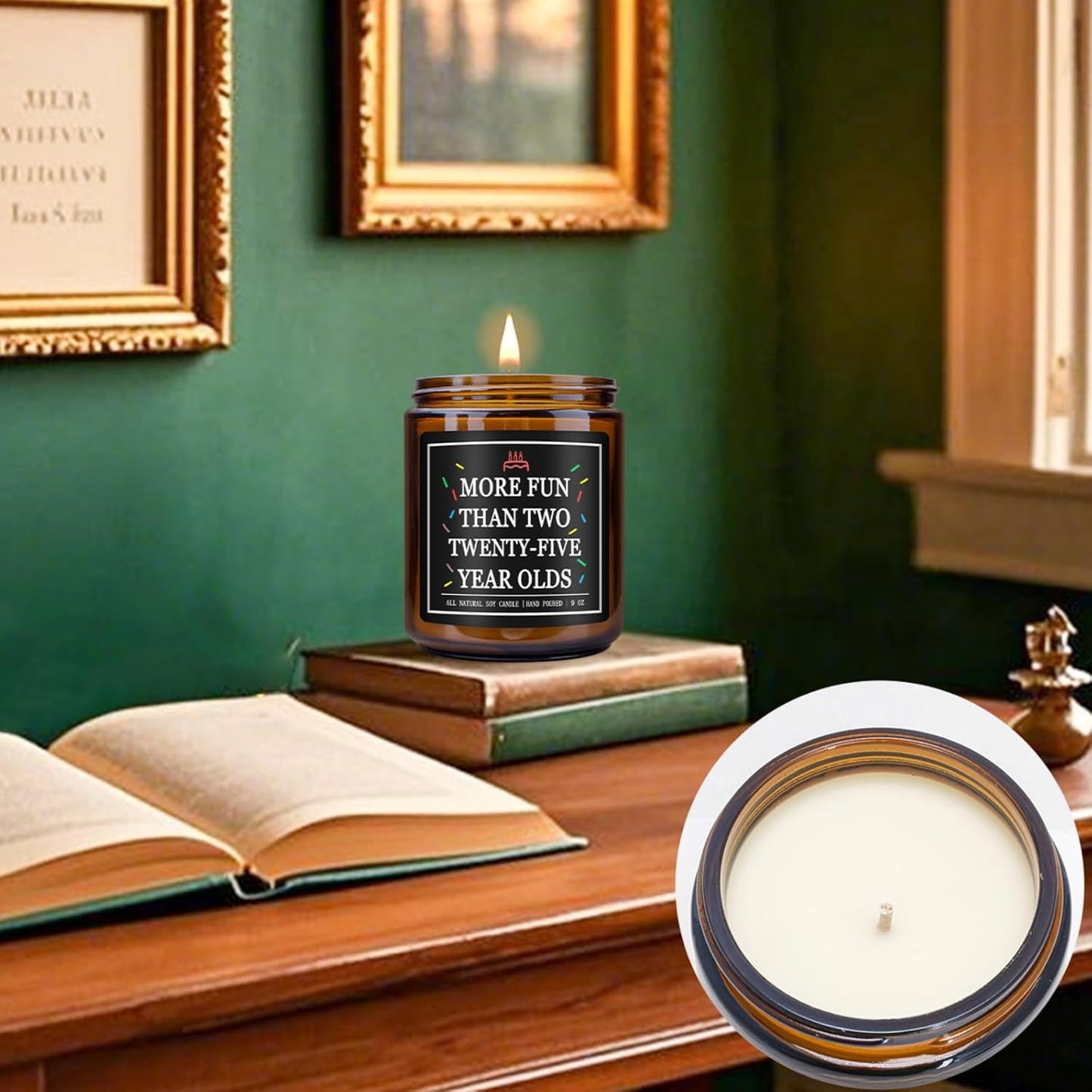 Homsolver 50th Birthday Gifts for Him Her, 9OZ Lavender Scent 1975 50th Birthday Candles for Women Men, Mom, Dad, Friend, Happy Birthday Decorations Candle with More 50 Hours Burn Time, Handmade