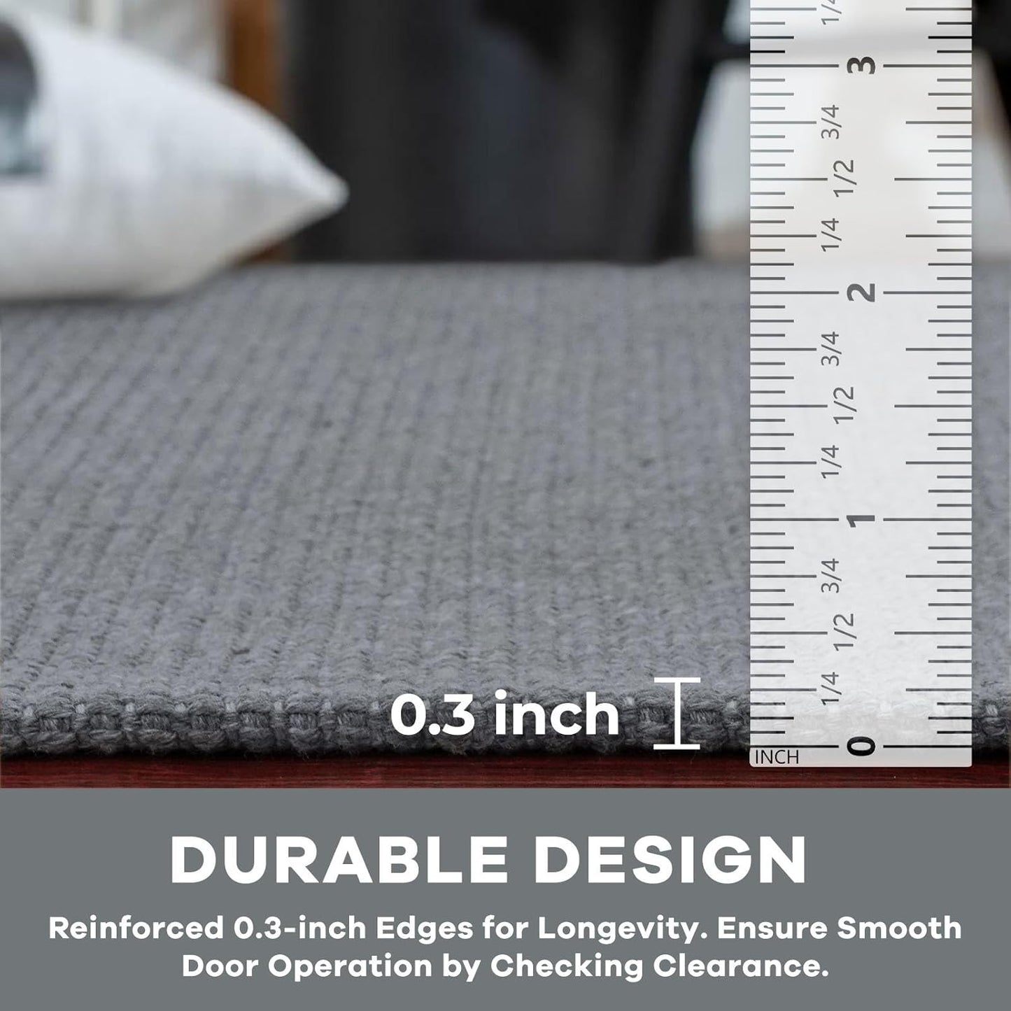 KOZYFLY Washable Runner Rug 2x5 Ft Runners for Hallways Non Slip Kitchen Rug, Braided Cotton Entryway Runner Indoor, Carpet Runners for Hallway Kitchen Entryway Bedroom, Grey