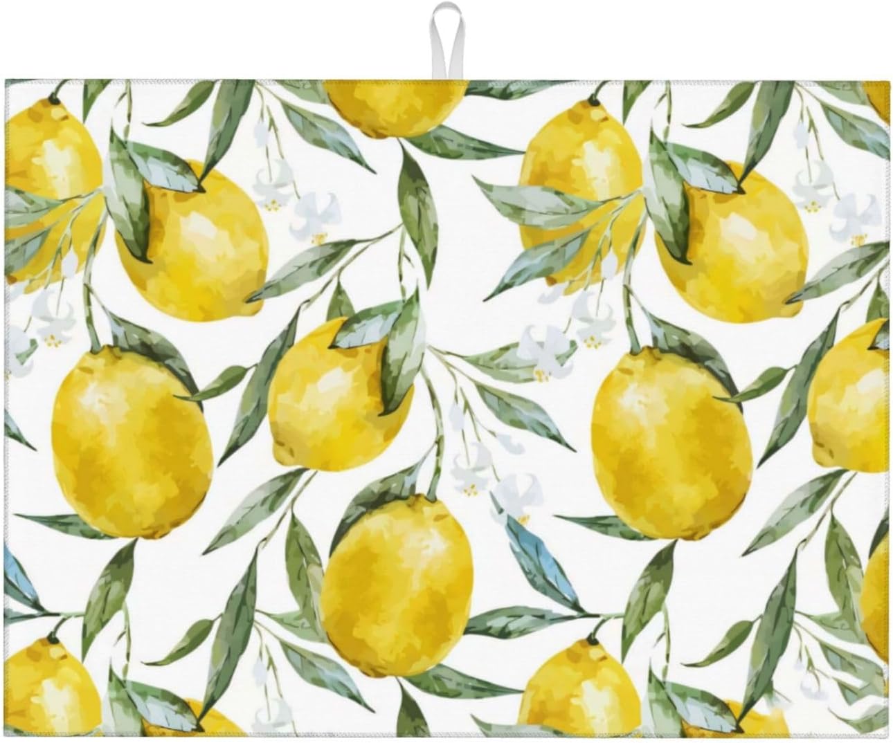 Lemon Dish Drying Mat 18x24 For Kitchen Counter Absorbent Microfiber Dishes Pad Dish Drainer Rack Mats Fast Dry Kitchen Accessories