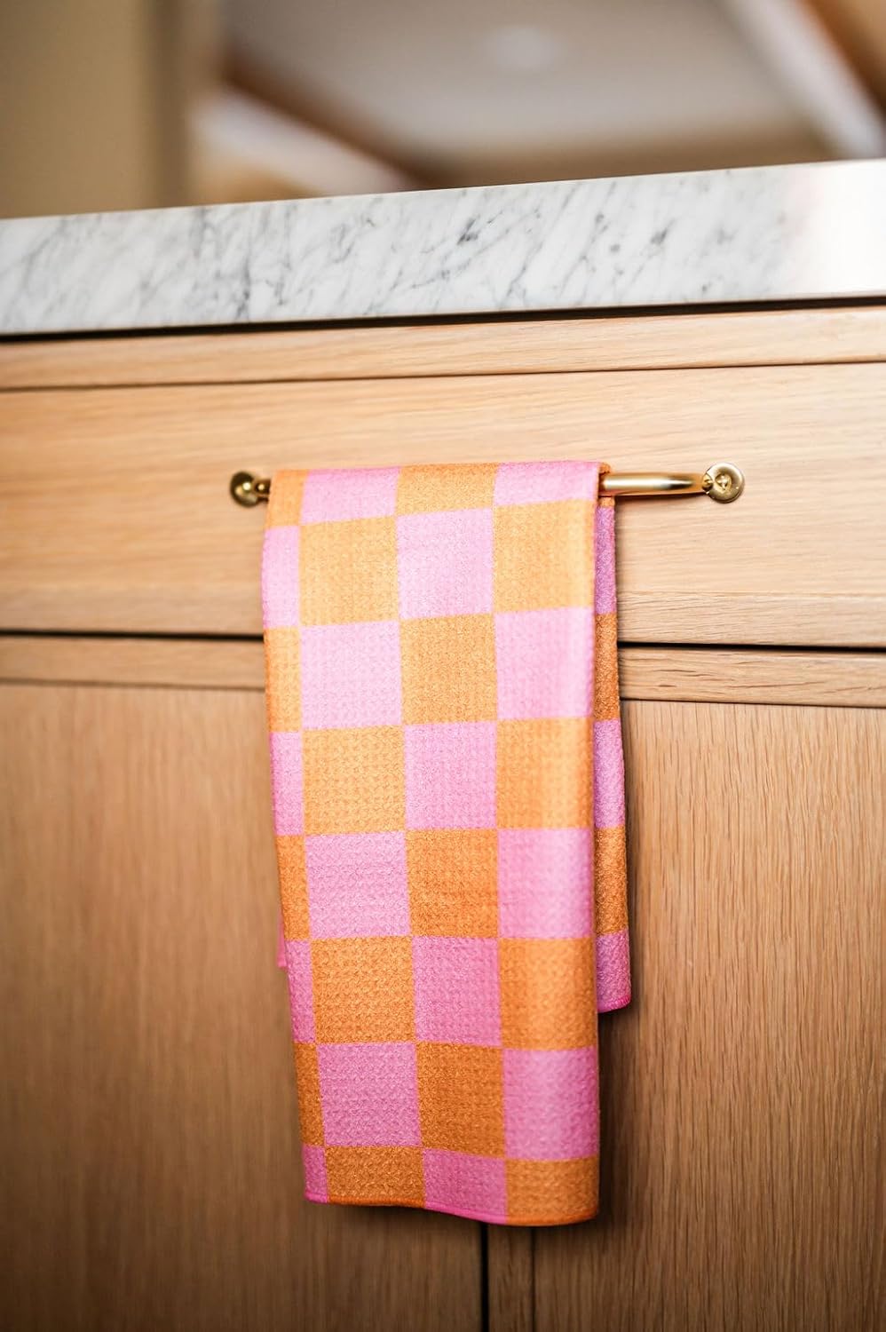 2 Pack Double Sided Kitchen Towels || Dish Towels || Quick Dry || Designer Prints || Highly Absorbent || Hanging Hook (Pink)