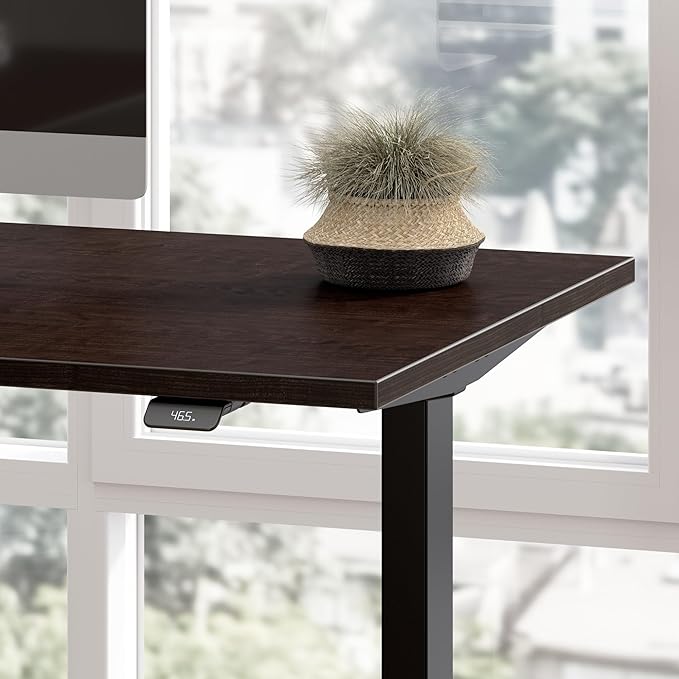 Bush Business Furniture 72-inch Height Adjustable L Shaped Standing Desk, Electric Sit-Stand Corner Computer Table, Ergonomic Office, Move 60 Series, Mocha Cherry with Black Base