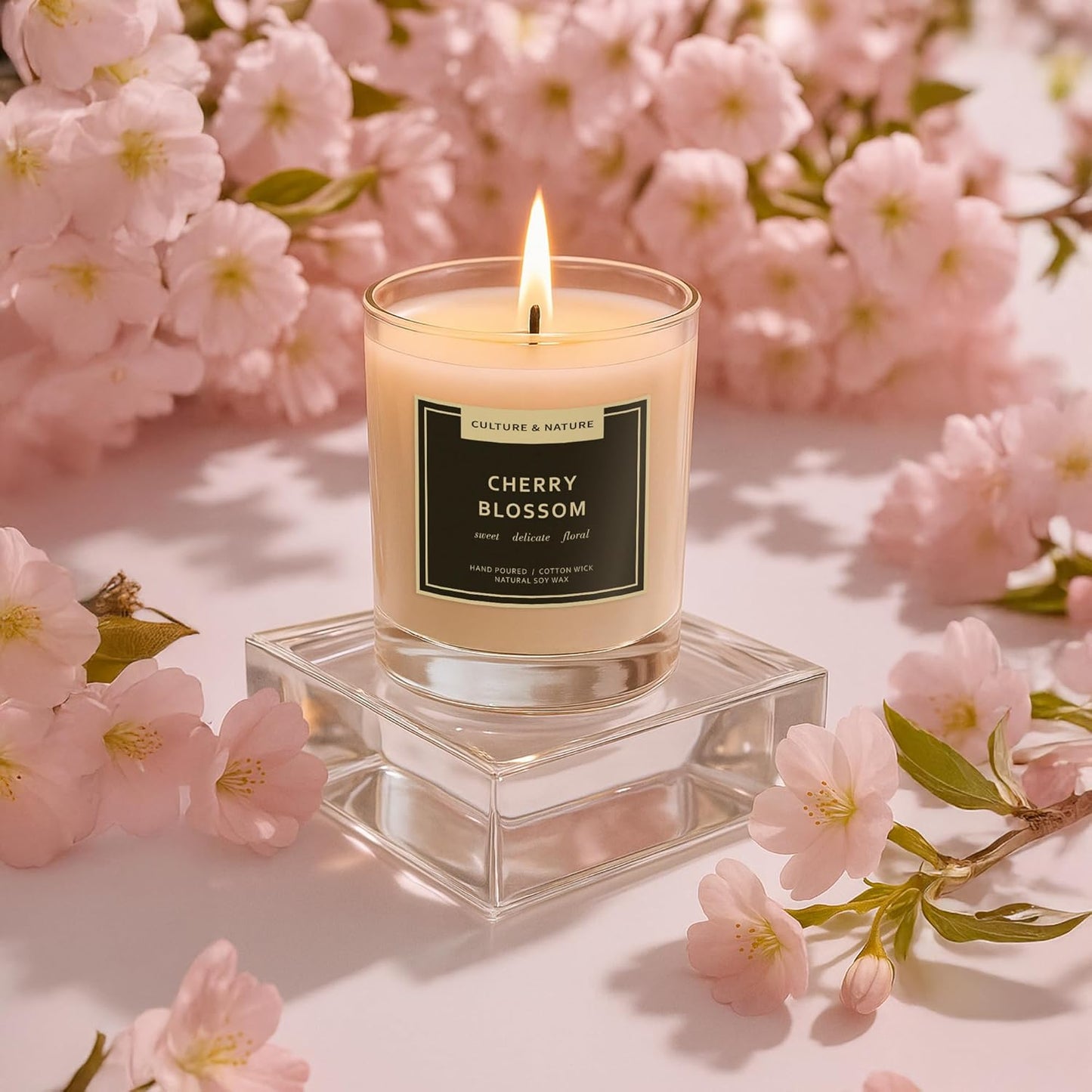 CULTURE & NATURE Natural Soy Wax Candle 7oz (Cherry Blossom)
