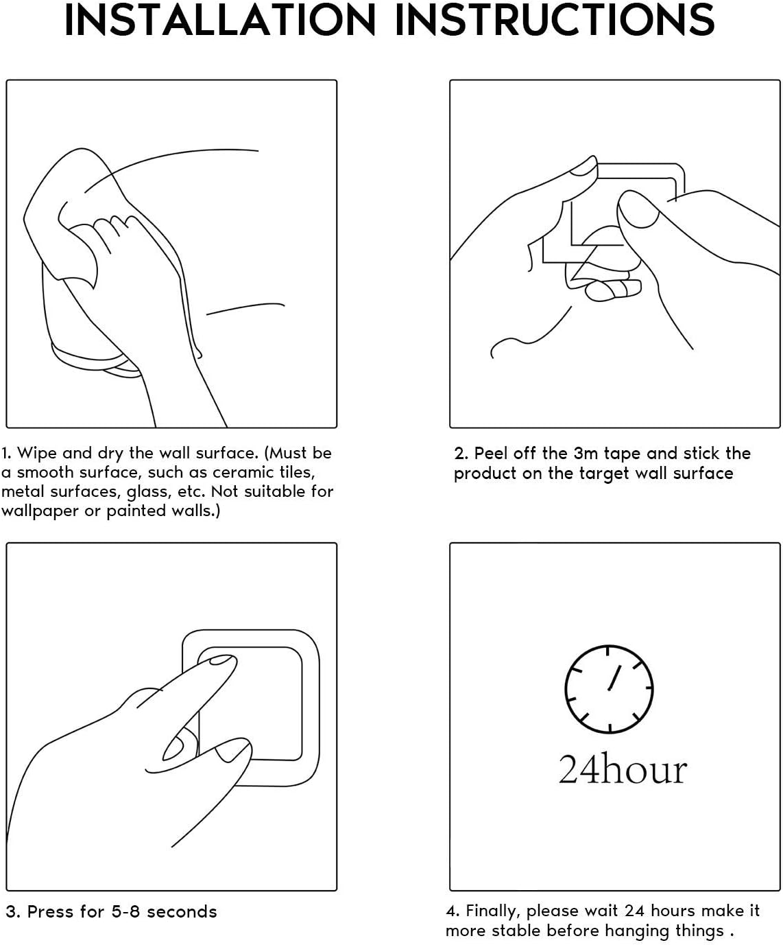 DELITON Gold Towel Hooks- 4 Pack Adhesive Hook for Coat Robe Clothes Stick on Bathroom Wall Brushed Gold Finish Heavy Duty, Stainless Steel