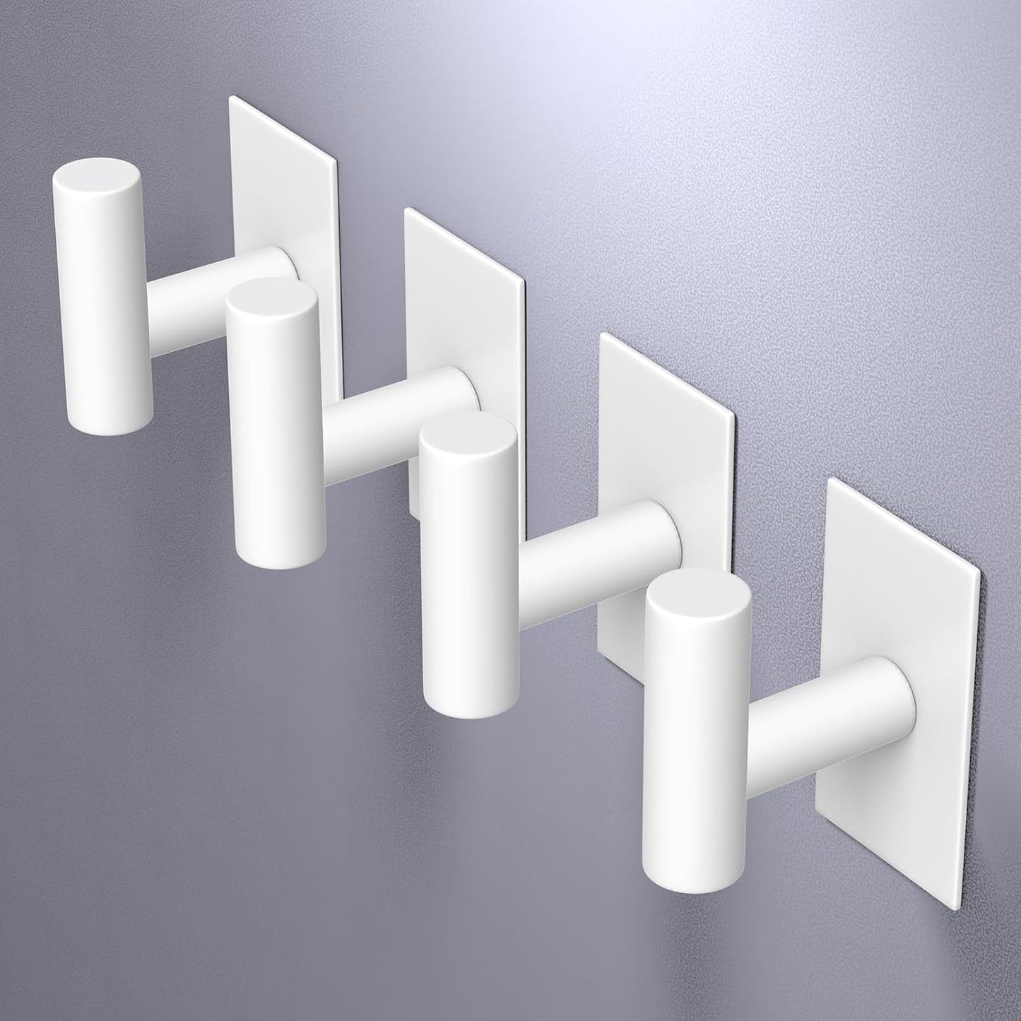 VAEHOLD Wall Towel Hooks, Heavy Duty Sticky Holder Waterproof Towel Hooks for Hanging Coat, Clothes, Closet Hook Wall Mount for Kitchen (White, 4 Pack)